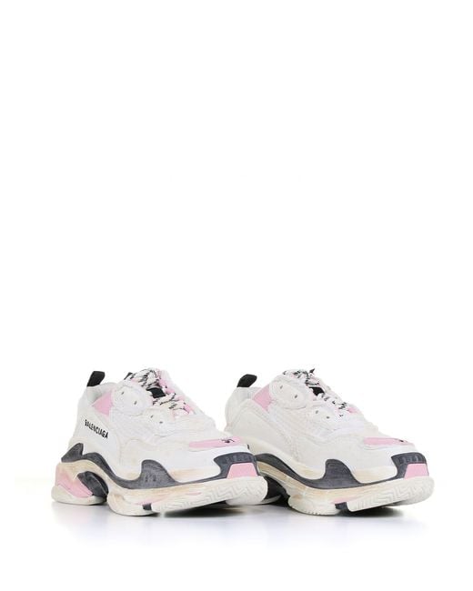 pink black and white balenciaga triple s