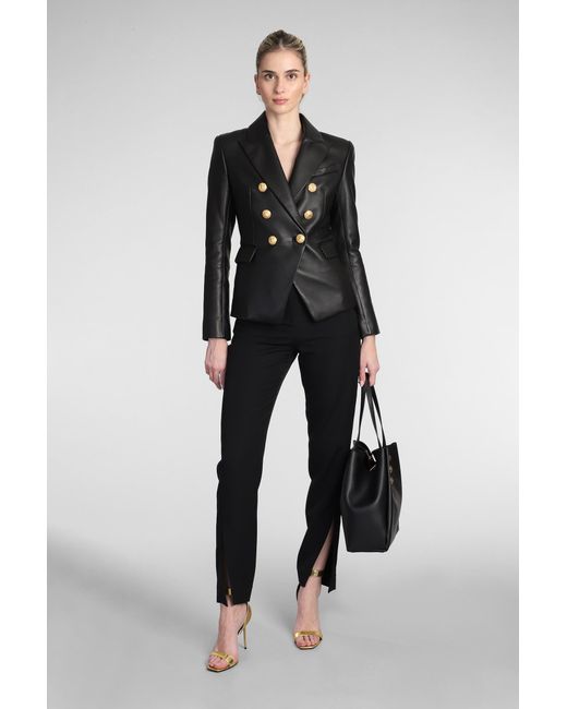 Balmain leather shop jacket womens