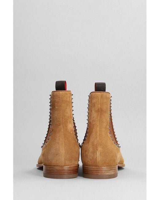 Christian Louboutin Men's Spiked Suede Chelsea Boots