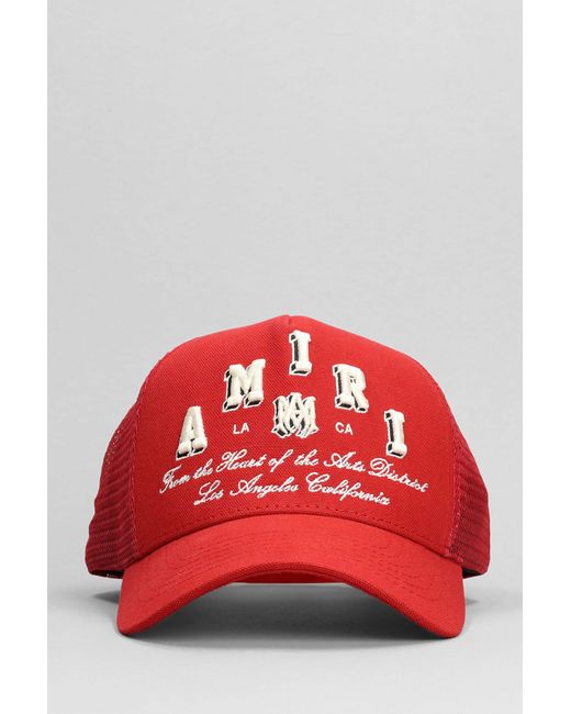 Amiri Logo-embroide Cotton Trucker Cap in Red for Men | Lyst UK