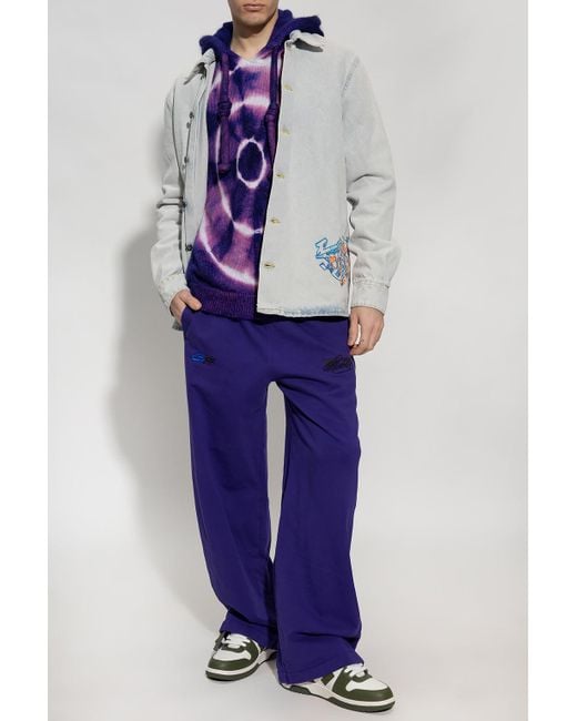 Off-White c/o Virgil Abloh Purple Tie-dyed Sweater in Blue