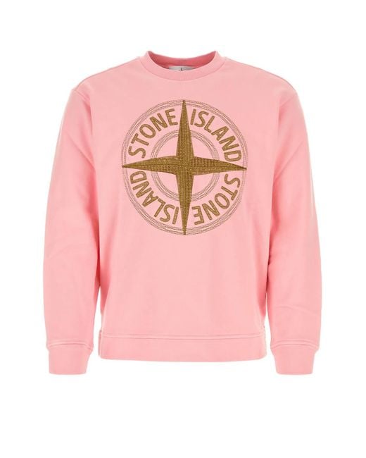 Stone Island Pink Hoodie for Men | Lyst