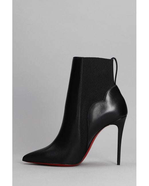 Christian Louboutin Chelsea Chick Booty Leather Boots 100 - Black - 36