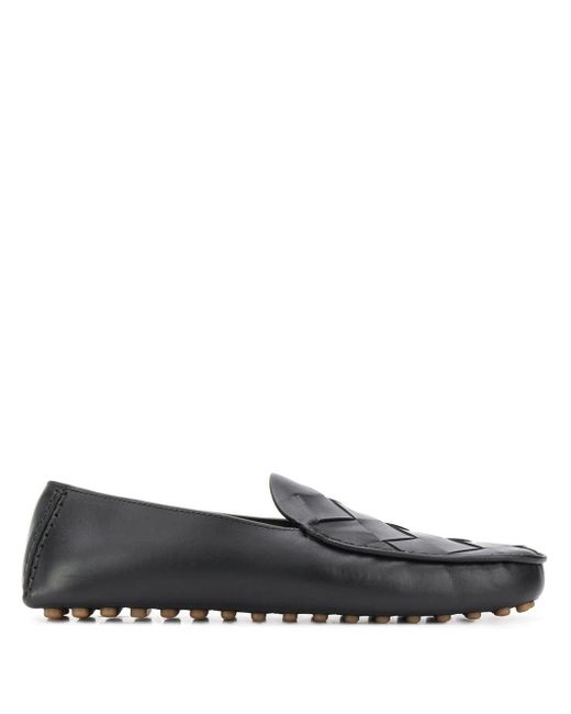 Bottega Veneta Men's Leather Loafers in Black (Gray) for Men - Save 1% ...