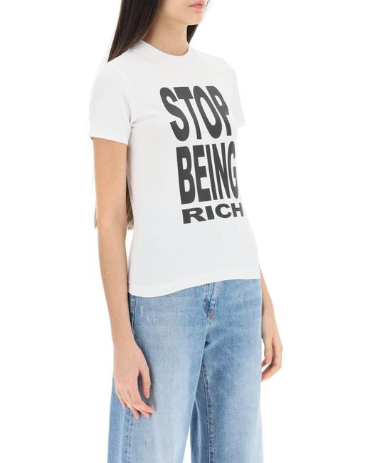 Vetements 'stop Being Rich' Slim Fit T-shirt in White | Lyst