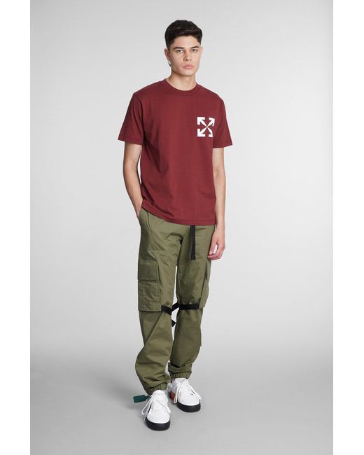 Off-White c/o Virgil Abloh T-shirt In Bordeaux Cotton in Burgundy Red Save 56% for Men Mens T-shirts Off-White c/o Virgil Abloh T-shirts 