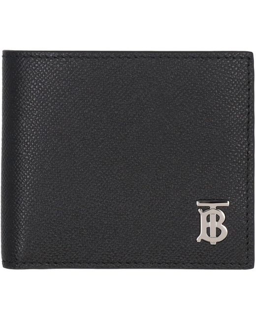 Burberry Tb Monogram Plaque Bi-fold Wallet in Black for Men | Lyst