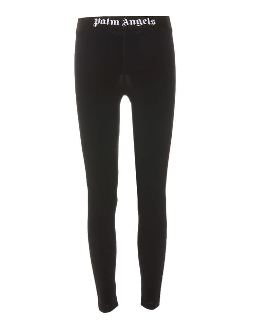 Palm Angels Black leggings with logo band