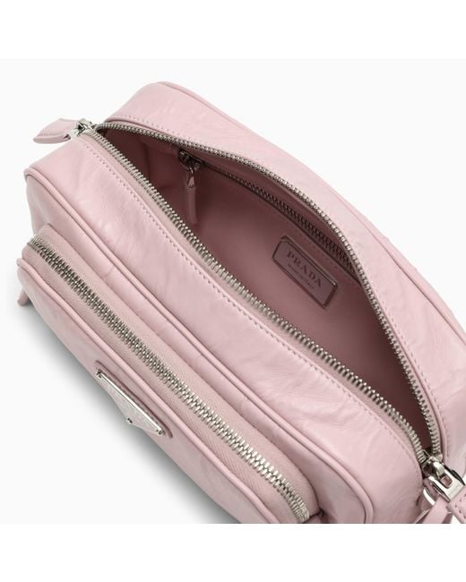 Prada Alabaster Leather Shoulder Bag in Pink