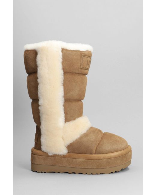 UGG Classic Chillapeak Tall Sheepskin/suede Classic Boots in Brown | Lyst