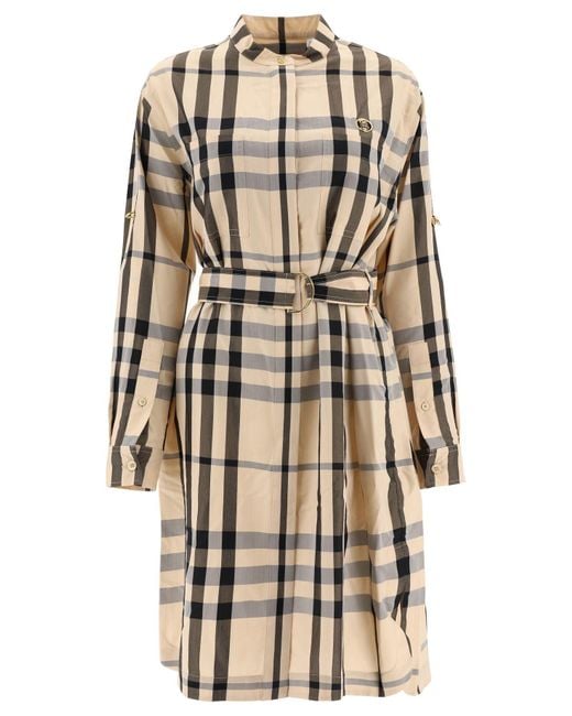 Burberry Women's Dress in Natural | Lyst