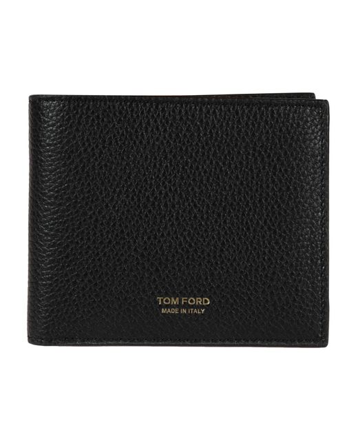 Tom Ford Grained Leather Logo Wallet in Black for Men | Lyst