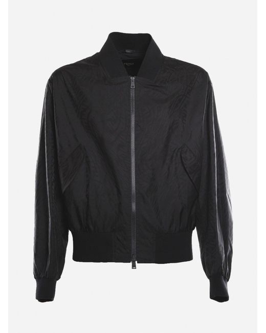 Fendi Synthetic Technical Fabric Jacket With All-over Ff Vertigo Motif ...
