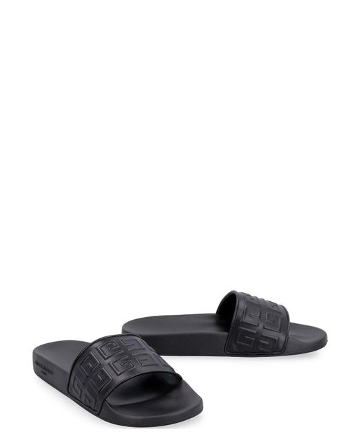 Save 25% Givenchy Leather Embossed Paris Flat Sandals in Black for Men Mens Shoes Sandals slides and flip flops Leather sandals 