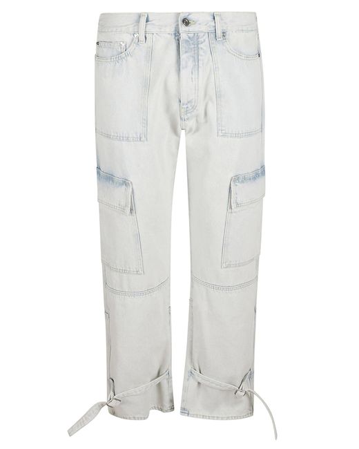 Off-White c/o Virgil Abloh Graffiti Embroidered Jeans in White for Men
