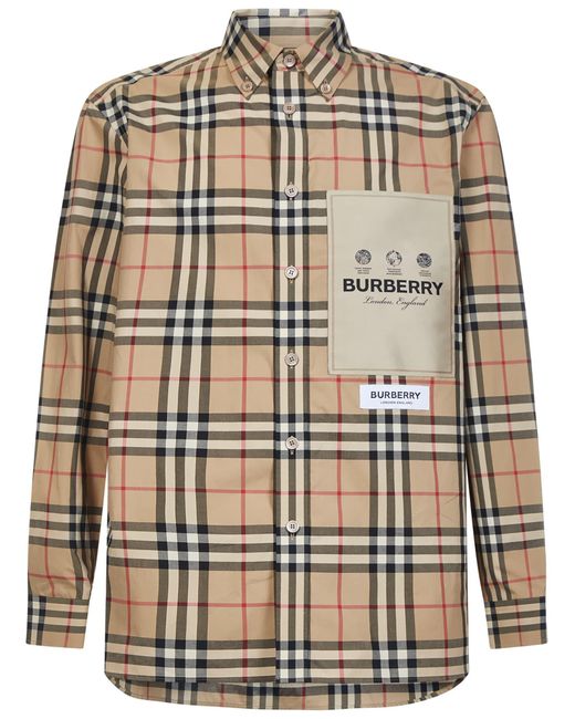Burberry Shirts Beige in Natural for Men | Lyst