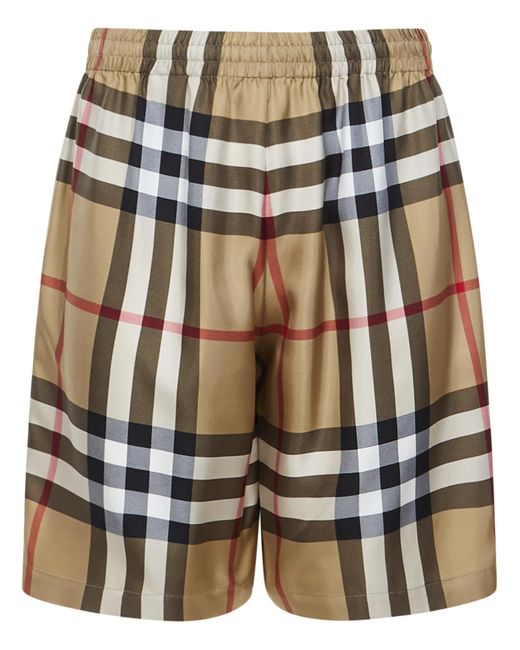 Burberry Silk Shorts - Men in Beige (Natural) for Men | Lyst