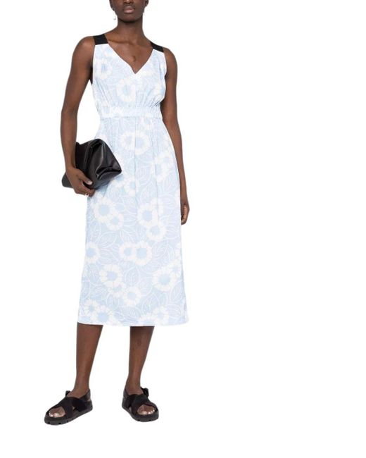 prada blue floral dress