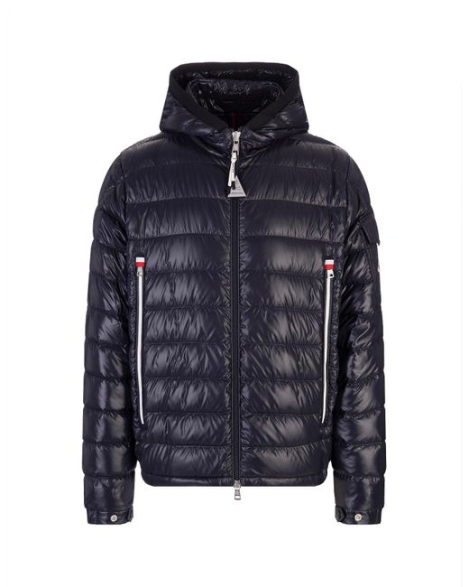 Moncler Galion Down Jacket With Hood in Blue for Men | Lyst UK