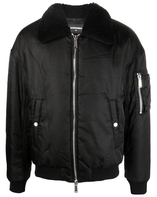 DSquared² Synthetic Cyprus Sunset Leaf Bomber Jacket in Nero (Black ...