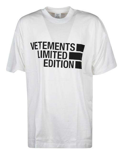 Vetements Cotton Big Logo Limited Edition T-shirt - Men in White for ...