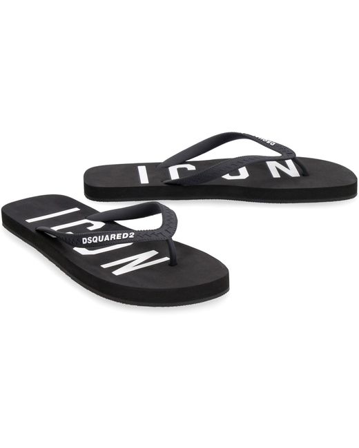 DSquared² Icon Rubber Thong-sandals in Nero Mens Shoes Sandals Save 62% slides and flip flops Sandals and flip-flops for Men Black 