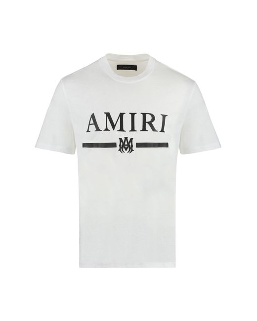 Amiri Logo Crewneck T-shirt in White for Men | Lyst