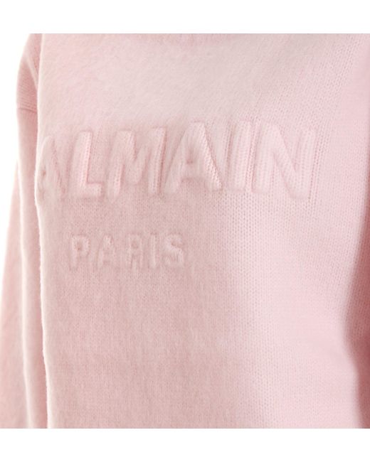 Balmain Logo Sweater in Pink | Lyst