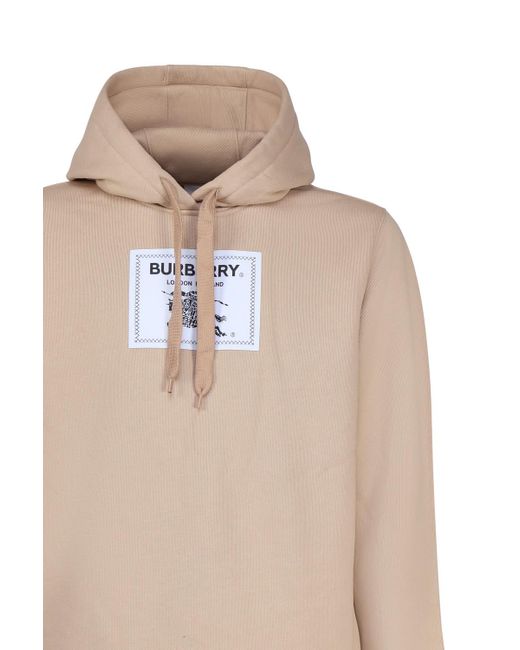 Burberry Cotton Sweatshirt With Hood And Prorsum Label in Natural for Men |  Lyst