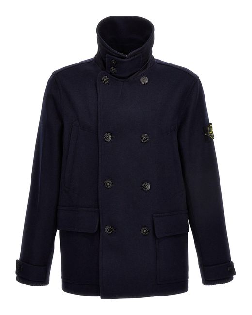 Stone island double deals breasted coat