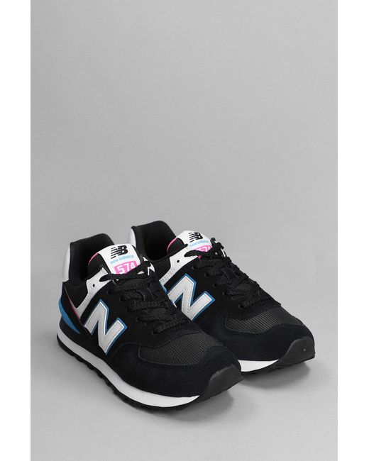 New Balance 574 Sneakers In Suede And Fabric in Black (Gray) - Save 53% |  Lyst