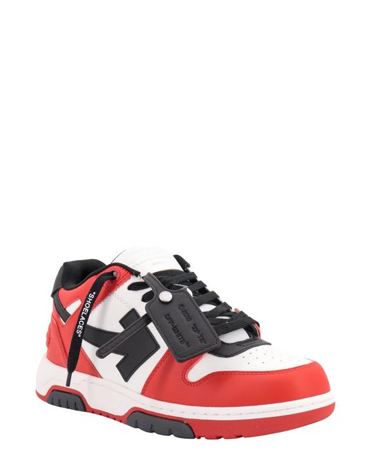 Off-White c/o Virgil Abloh Out Of Office Leather Trainers in Red for Men |  Lyst