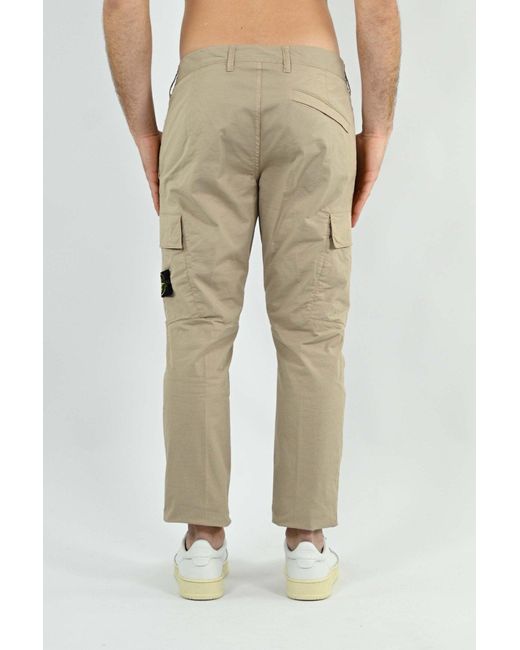 Stone Island Cotton Cargo Pants 30610 in Natural for Men | Lyst