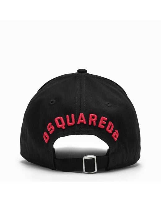 DSquared² Black\/red Icon Baseball Cap for Men | Lyst UK
