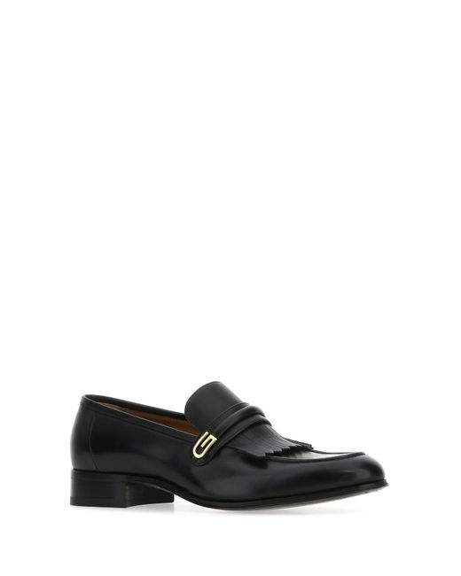 Gucci Black Leather Loafers for Men | Lyst