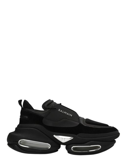 Balmain Leather Puffy Sneakers in Black for Men - Save 56% | Lyst UK