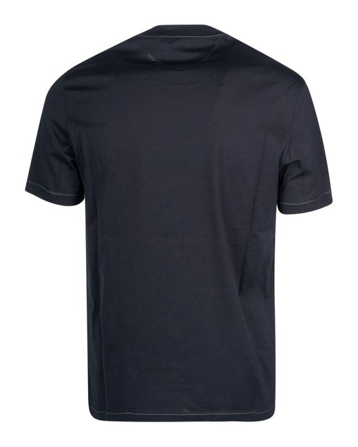 Brunello Cucinelli Cotton Round Neck T-shirt in Black for Men Save 60% Mens Clothing T-shirts Short sleeve t-shirts Blue 