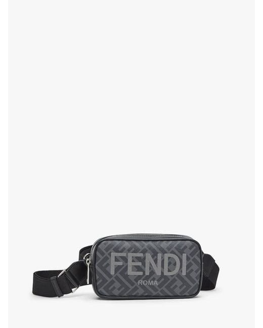 Fendi Leather Small Camera Case Bag - Men in Black (White) for Men | Lyst