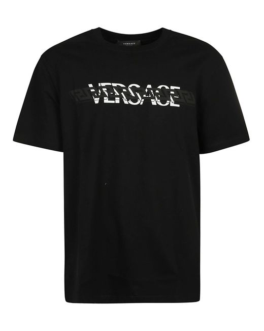 Versace Cotton La Greca T-shirt - Men in Black for Men | Lyst