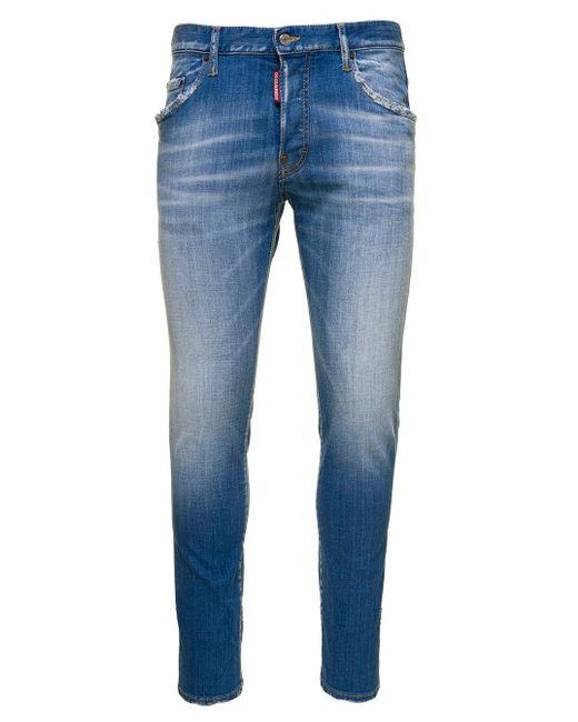 DSquared² 'skater' Light E 5-pockets Used Wash Jeans In Stretch Cotton Denim  Man in Blue for Men | Lyst