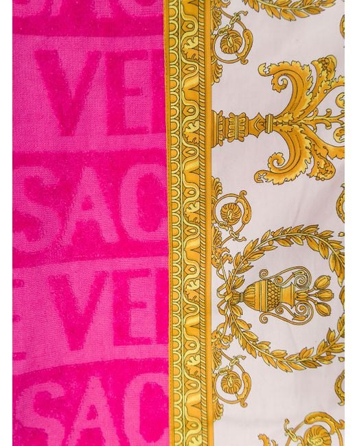 Versace Beach Towel Tessuto Spugna Cotone in Pink Lyst UK