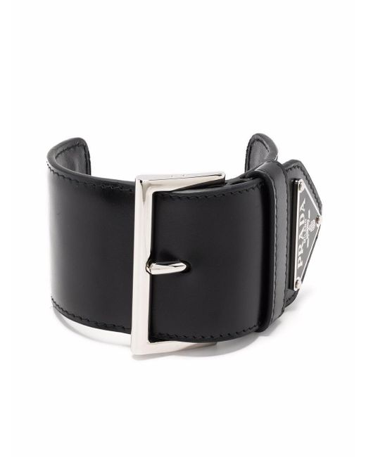 Prada Triangle Logo Upper Arm Bracelet in Black - Save 38% | Lyst