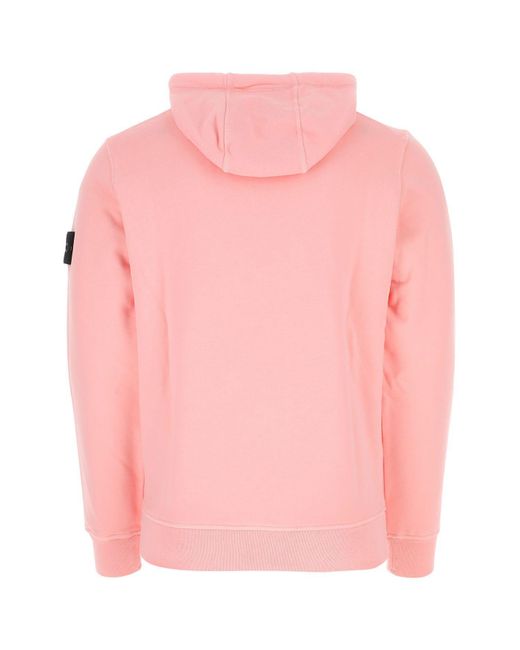 Stone Island Pink Hoodie for Men | Lyst