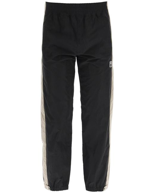 Palm Angels Synthetic Palm Tree Sports Pants In Black White Black 
