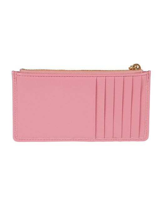 Saint Laurent Monogram Matelassé Leather Card Case in Pink