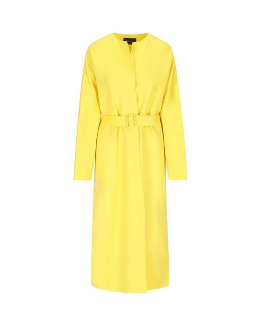 Loro Piana Cashmere Coat in Yellow | Lyst