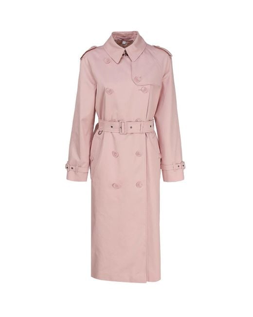 Burberry Trench Coats in Pink | Lyst UK
