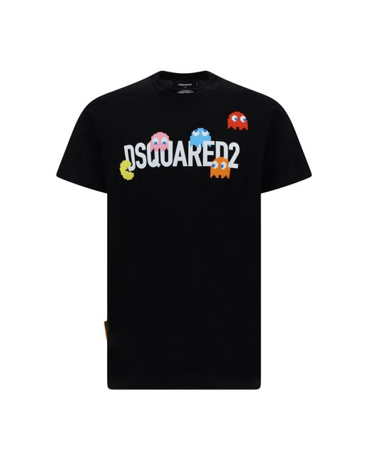DSquared² Pac-man Cotton T-shirt in Black for Men | Lyst