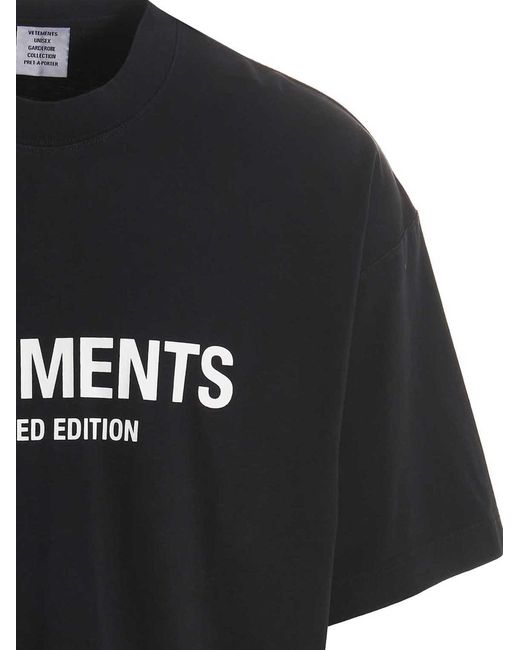 Vetements T-shirt Limited Edition in Black for Men | Lyst