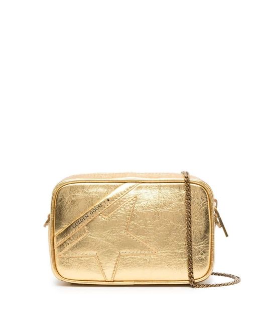 Golden Goose Mini Star Leather Crossbody Bag in Natural | Lyst